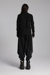 Black Stand Collar Long Sleeves Techwear Bucket-up Zip Men's Punk T-Shirt - Product - 6