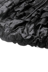Black Women's Lolita Gothic Embroidered Flower Multilayered Lace Trim Lantern Shorts - Product - 13