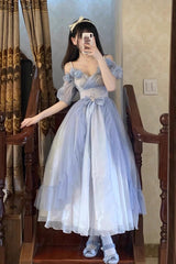 Gradient Gorgeous Bowknot Strawberry Princess Hanayome Sweet Lolita Jsk Dress 3 Colors - Blue - 1