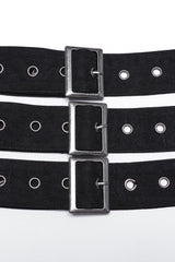 Black Skull Eyelets Buckle Men's Punk Belt - Product - 6