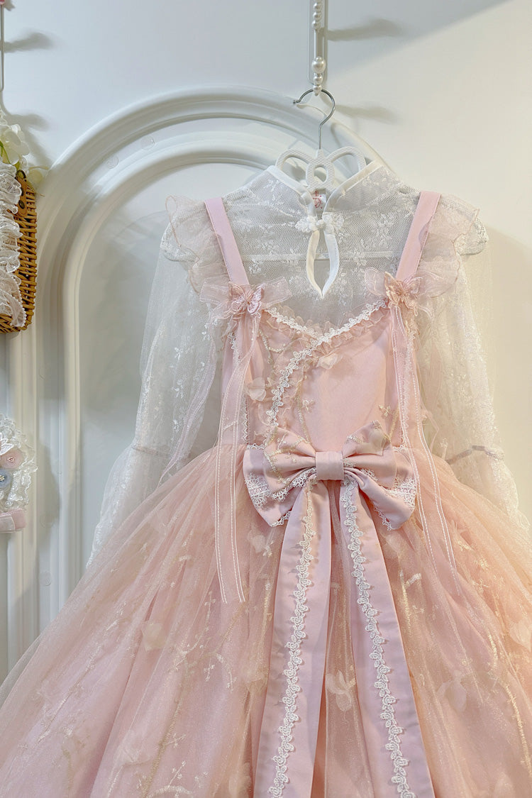 Sweet Sleeveless Ruffle Embroidery Bowknot Lace Chinese Style Lolita Jsk Dress 2 Colors - Product - 7