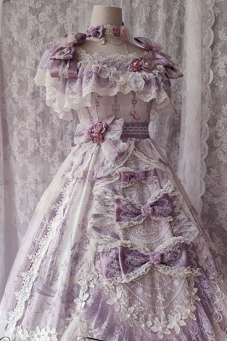 Purple The Key to the Secret Realm Gorgeous Wedding Princess Sweet Lolita Dress Set - Product - 11