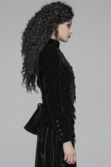 Gothic Long Puff Sleeves Hollow Womens Swallowtail Short Coat Jacket 2 Colors - Product - 2