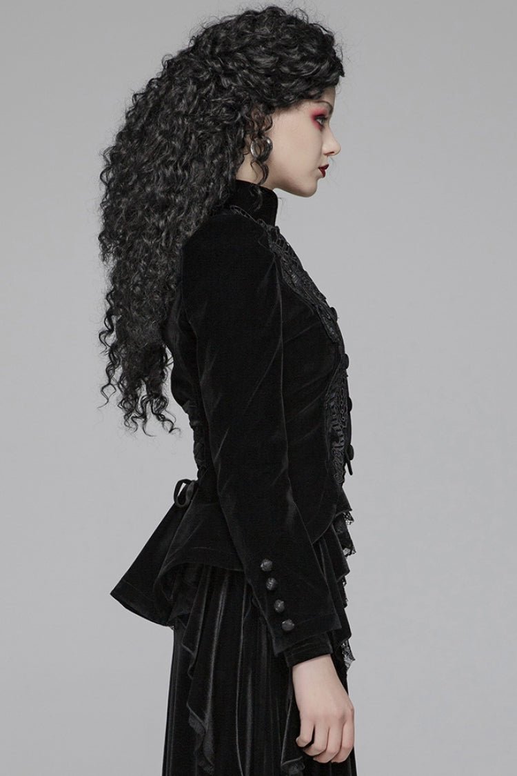 Gothic Long Puff Sleeves Hollow Womens Swallowtail Short Coat Jacket 2 Colors - Product - 2