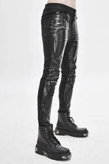 Black Robot Armor Gloss Printing Skinny Stretch Mens Pants - Product - 3