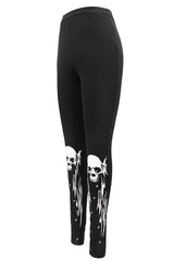 Black Punk Skull Wing Printed Womens Pants - Product - 2