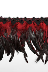 Black/Red Faux Feather Women's Gothic Shoulder Harness - Product - 6