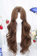 Sweet Lolita Middle-parted Long Curly Wig 4 Colors front view