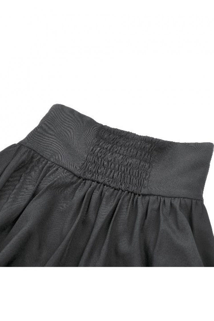 Black Women's Gothic High Waisted Embroidered Gathered Maxi Skirt - Product - 14