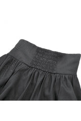 Black Women's Gothic High Waisted Embroidered Gathered Maxi Skirt - Product - 14
