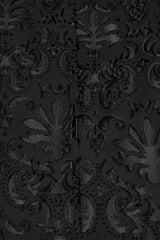 Black Long Sleeves V Collar Floral Embroidery Men's Gothic Vest - Product - 7