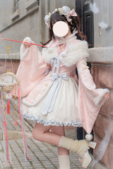 Pink Long Sleeves Ruffle Bowknot Sweet Chinese Style Lolita Dress - Product - 4