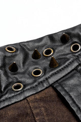Women's Stand Collar Rivet Buckle Steampunk One-Arm Jacket 2 Colors - Product - 14