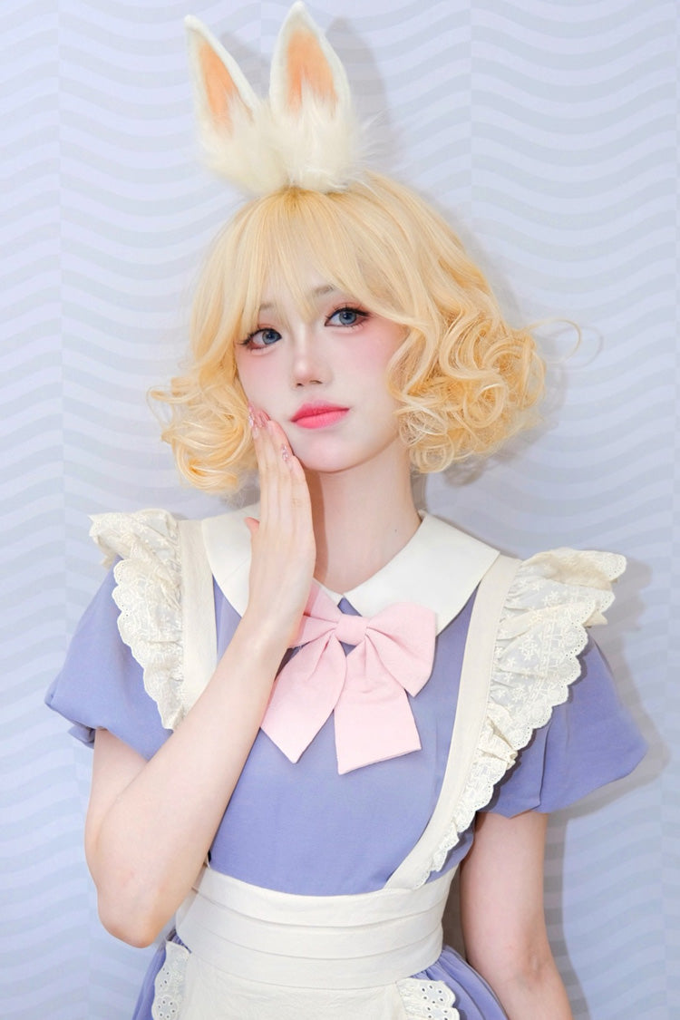 Natural Small Curls Short Sweet Lolita Wig 3 Colors - Product - 3