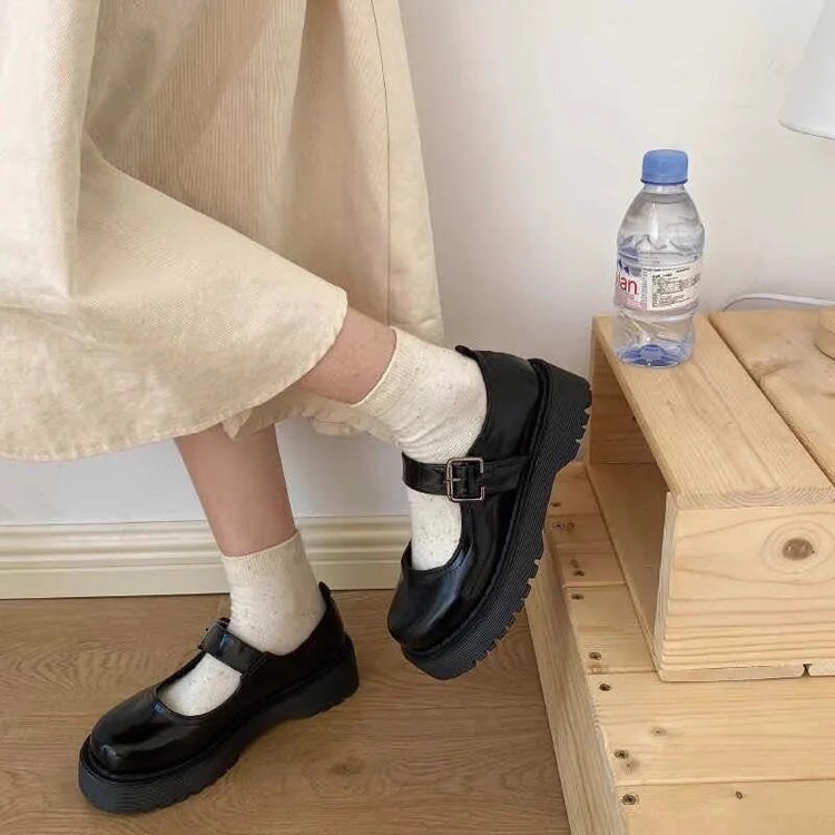 Black Mary Jane Ouji Plus Size Prince Lolita Shoes - Product - 6