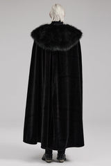 Black Detachable Collar Men's Gothic Cloak Coat - Product - 3