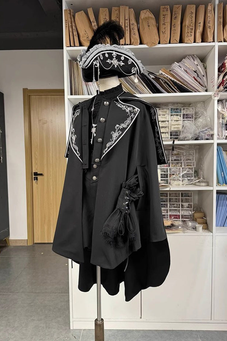 Pirate Series Navigation Treasure Hunting Guide Embroidery Handsome Lolita Cloak 2 Colors - Product - 10