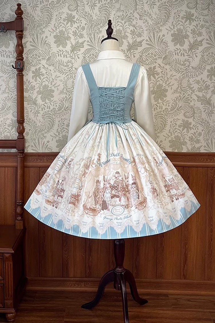 Doll's House Print Ruffle Embroidery Short Version Sweet Lolita Jsk Dress 2 Colors - Product - 11