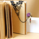 Black Retro Fashion Sweet Lace Rose Flower Female Bracelet Ring One Chain - Product - 4