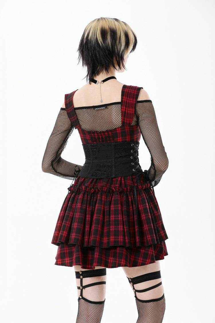 Black Floral Pattern Lace-Up Zippered Women's Gothic Waist Corset - Product - 10