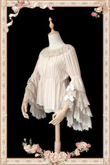 Fairytale Ball Party Big Hime Sleeves Chiffon Sweet Lolita Blouse 3 Colors - Black - 2