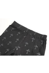 Black Print Hollow Women's Punk Leggings - Product - 9