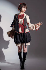 Multi-Color [Natural Philosophy] Long Sleeves Ruffle Bowknot College Style Prince Gorgeous Ouji Lolita Set - Product - 4