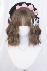 Hazelnut Honey Tea Light Brown Short Wavy Sweet Lolita Wig - Honey-Tea-Light-Brown - 1