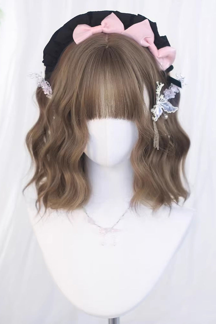 Hazelnut Honey Tea Light Brown Short Wavy Sweet Lolita Wig - Honey-Tea-Light-Brown - 1