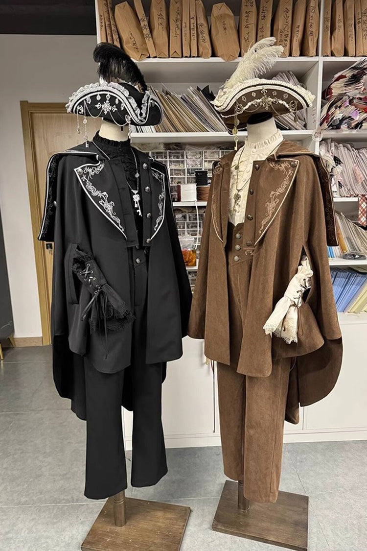 Pirate Series Navigation Treasure Hunting Guide Embroidery Handsome Lolita Cloak 2 Colors - Product - 3