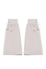 Brown [Fluffy Little Bear] Plaid Printed Ruffled Bow Sweet Lolita Strap Dress - Leg Warmers - 14