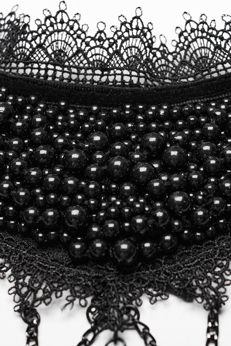 Black Cross Bead Women's Gorgeous Gothic Choker - Product - 7