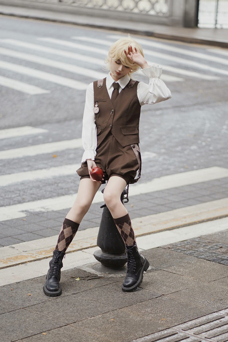 Brown Bunny Detective Prince Ouji Lolita Set - Product - 5