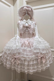 Pink Dream Prologue Doll Multi-Layered Bowknot Lace Sweet Princess (Dress Only) front view