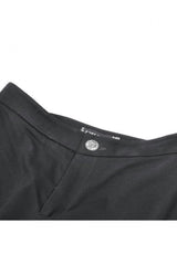 Black Women's Punk Buckled Straps Cut-Out Sheer Mesh Patchwork Flare Pants - Product - 12