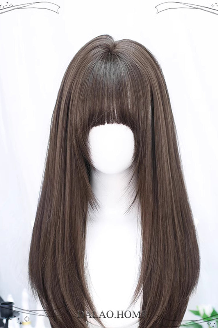 Brown Long Straight Style Sweet Lolita Wig - Product - 3