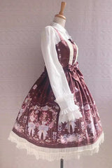 Small Delicate Print Ruffle Bowknot Sweet Lolita Jsk Dress 4 Colors - Product - 4