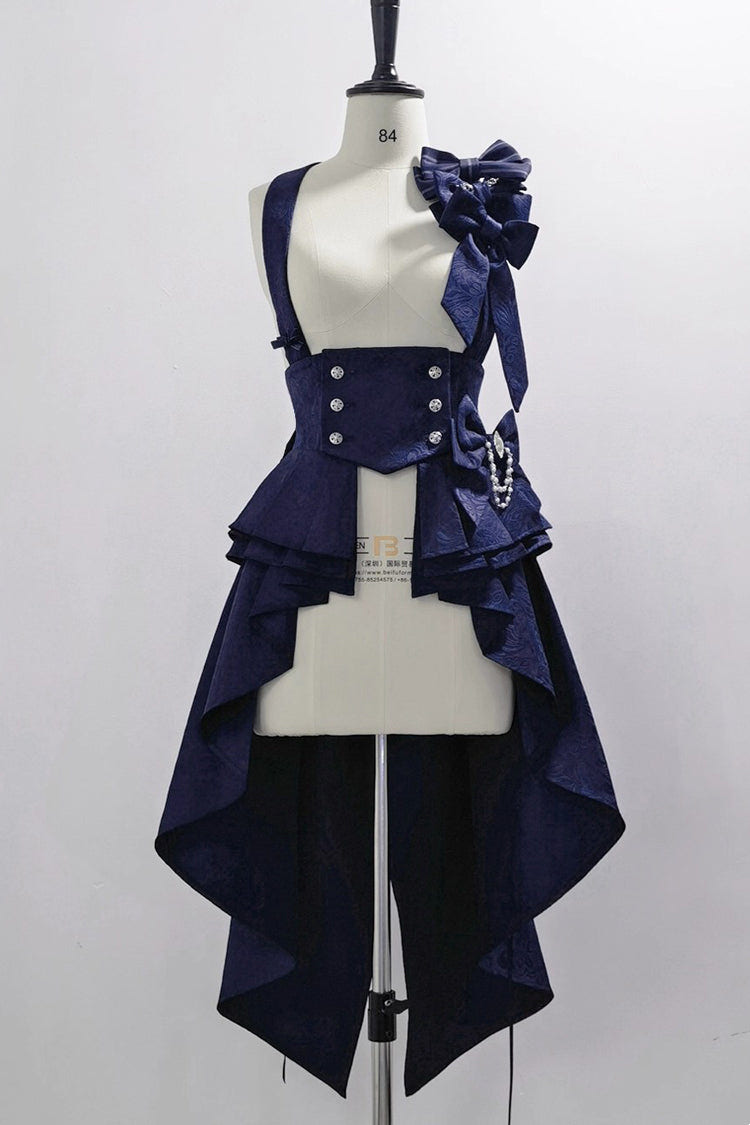 Blue Rabbit Theater Jacquard Version Sweet Prince Cool Ouji Lolita Girdle - Blue - 1