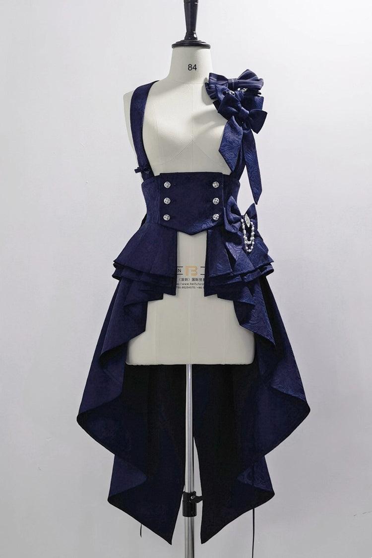 Blue Rabbit Theater Jacquard Version Sweet Prince Cool Ouji Lolita Girdle - Blue - 1