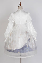 Multi-Color Long Lantern Sleeves Print Ruffle Sweet Princess Lolita Jsk Dress - Product - 7