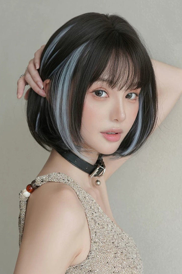 フェイスフレーミング ハイライト レイヤード ショート ボブ スウィートロリータウィッグ 2色 商品画像