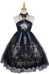 Black God's Salvation Lace Ruffled Gothic Lolita JSK Strapless Dress - Product - 7