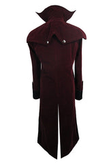 Western Fashion Gothic Shawl Collar Mens Long Velvet Coats - Product - 7