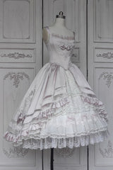 Pink [Promise of the Rose] Multi-Layered Ruffled Hanayome Open-Front Bow Sweet Gorgeous Lolita Jsk Dress Set - Product - 8