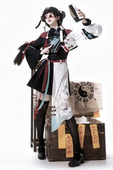 Multi-Color [Walking With The Demon] Print Asymmetric Gothic Chinese Style Ouji Lolita Skirt - Product - 5