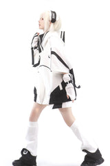 Black/White [Star Waves] Half Sleeves Jirai Kei Coat - Product - 3