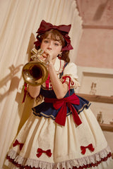 Multi-Color Snow White Lapel Collar Ruffle Short Sleeves Sweet Lolita Dress - Product - 11
