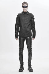 Black Robot Armor Gloss Printing Skinny Stretch Mens Pants - Product - 6