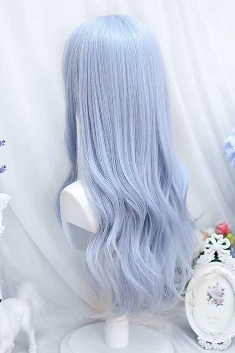 Sky Blue Sweet Lolita Gentle Curly Wig with Straight Bangs - Product - 3