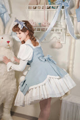 Cute Girl Doll Collar Hair Ball Christmas Princess Sweet Lolita JSK Dress Full Set - Product - 5